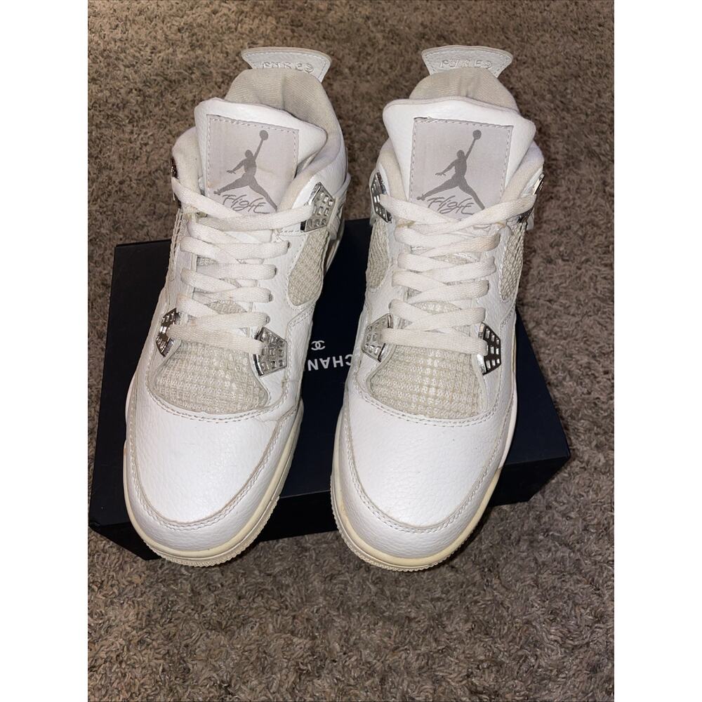 Nike Air Jordan 4 Retro Pure Money 2017 Men's Size 10 White/Silver
